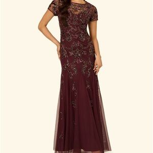 Adrianna Papell burgundy/maroon gown